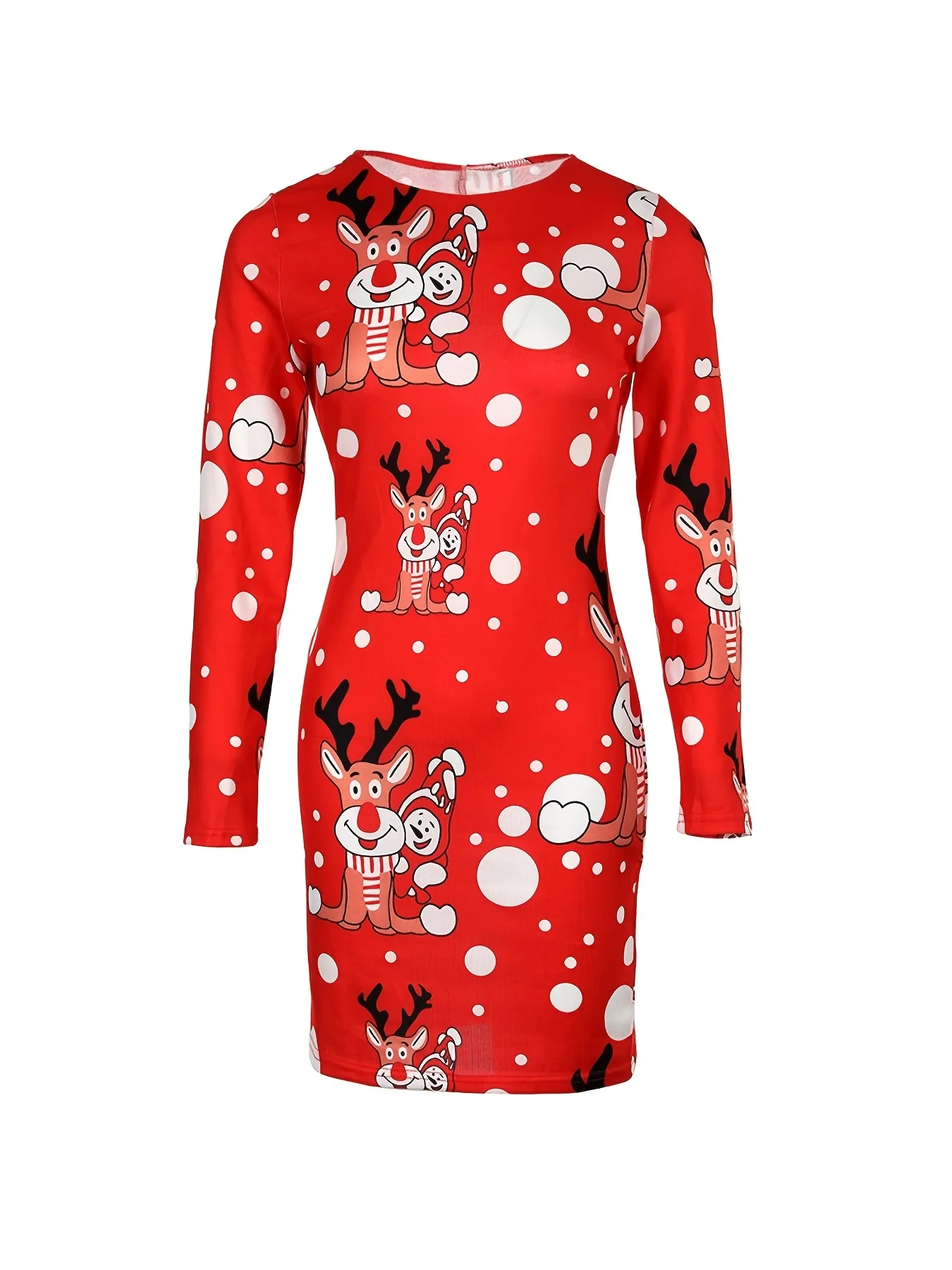 Осенне-зимнее праздничное платье с мультяшным принтом