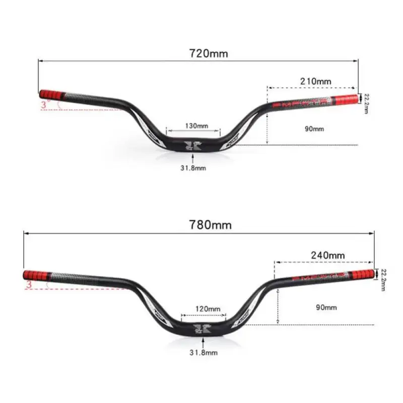 Кронштейн для руля MTB увеличенный большой угол 720/780 мм велосипедные детали