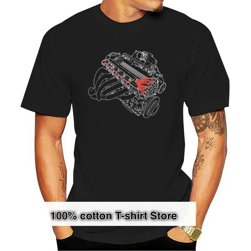 

2020 Hot sale Fashion Vintage Racings Inline Big 6 NA Engine Tee shirt