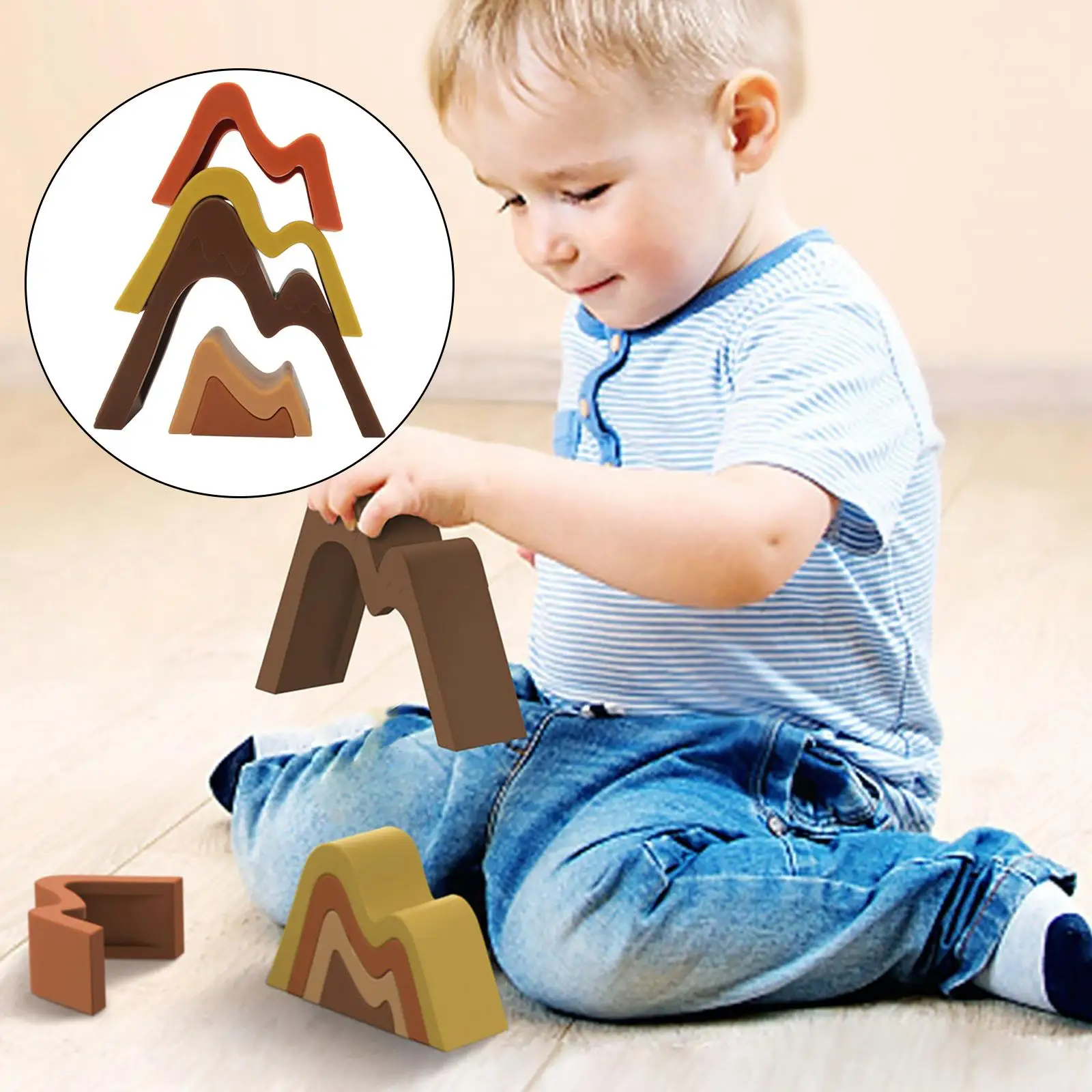 

Baby Toy Silicone Stacking Blocks Baby Infant Puzzle Building Toy