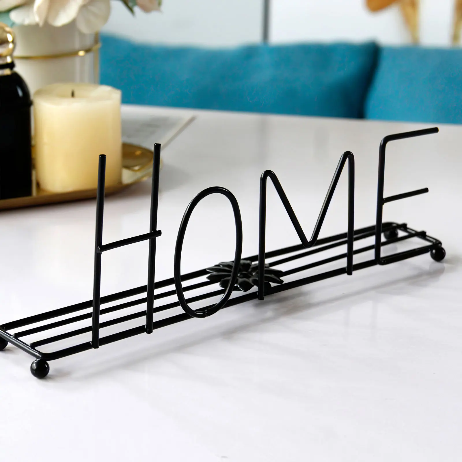 

Настольное украшение для дома с буквами, черный 3D металлический романтический декор для спальни, подарок на новоселье, настольный знак, дек...