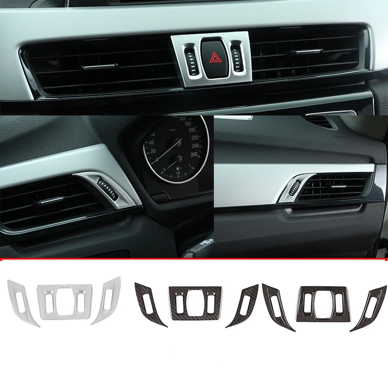 

Auto Accessories Dashboard Air Conditioner Outlet Adjust Knob Panel Decorative Sticker Kit ABS Fit For BMW X1 F48 2016-2020