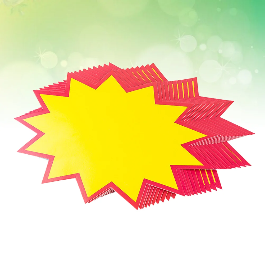 

30PCS Blank Advertising Paper Sign Explosion Sticker Supermarket Price Tag (Yellow)
