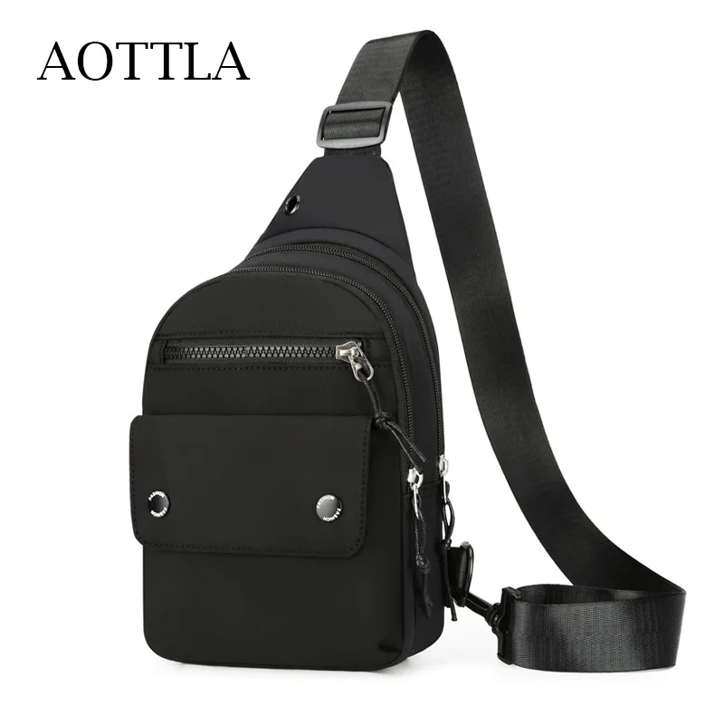

AOTTLA Casual Chest Bag Men's Shoulder Bag Fashion Women Sports Bag Outdoor Travel Small Bag Unisex High Quality Crossbody Bags