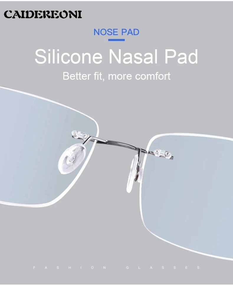 Мужские ультратонкие очки без оправы из чистого титана квадратные деловые