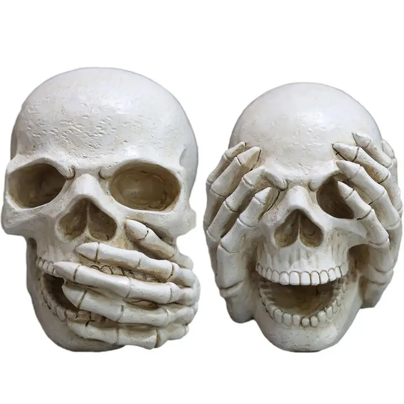 

Skull Head Decor Vintage Home Ornament Skull Statue Head Crafts Realistic Look Long Lasting Material for home decoration