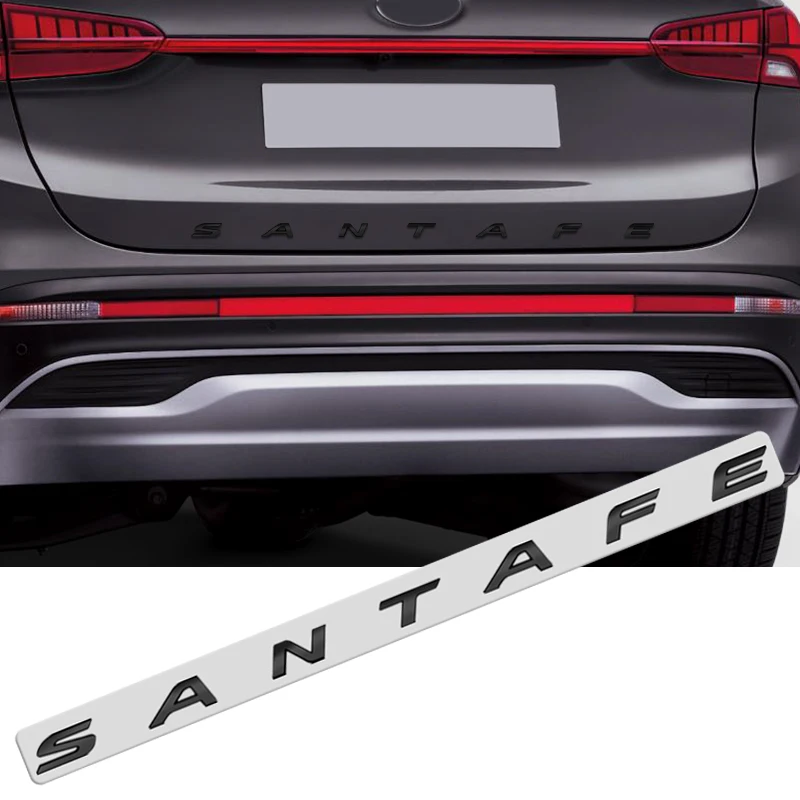 1pcs For Hyundai Santa Fe Letter Sticker SantaFe Car Badge Metal Trunk Emblem Decoration Accessories Creative Decorative - купить по