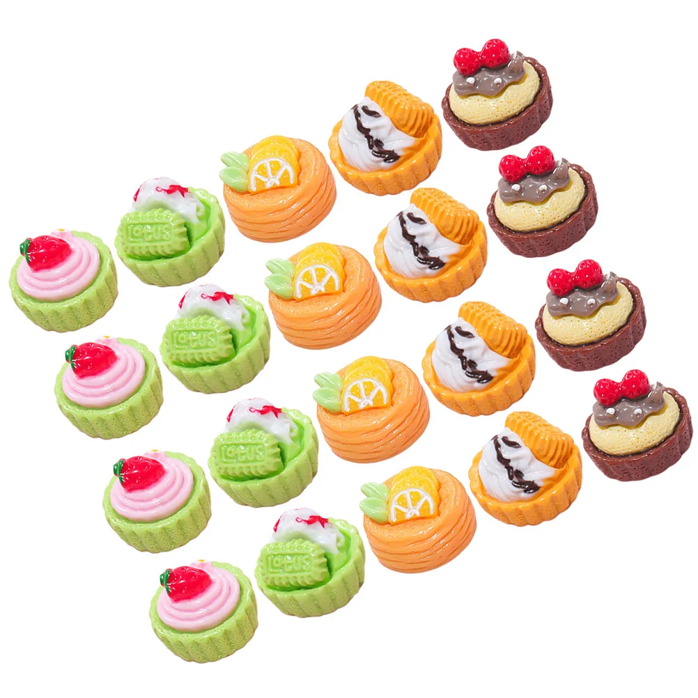 

24 Pcs Mini Dessert Model Artificial Food Prop Miniature Pretend Cake Desktop Accessories House