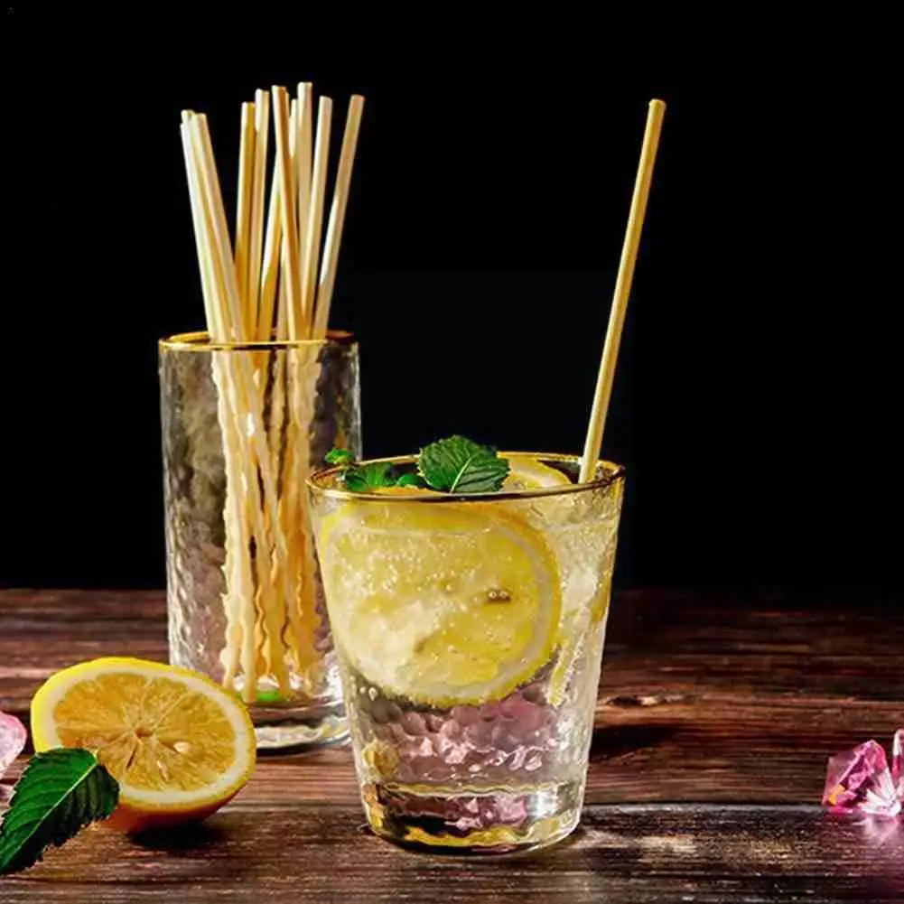 

100pcs Disposable Wheat Straw Eco-friendly Natural Biodegradable Accessories Bar Drinking Wheat Environmentally Straws Stra O0z5