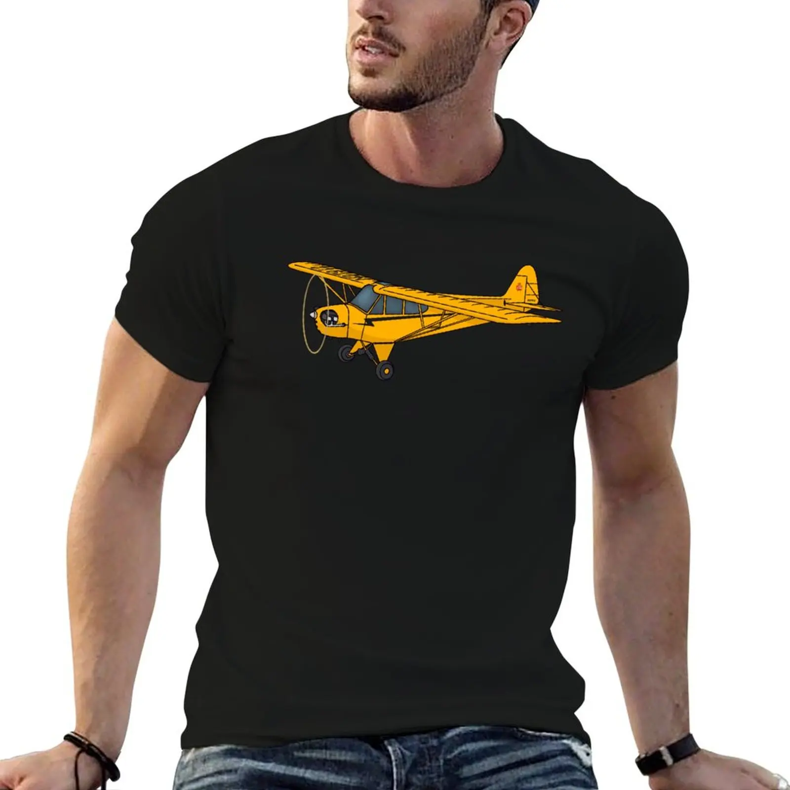 Футболка Piper J-3 Cub Airplane Art большие винтажные футболки для мужчин упаковка