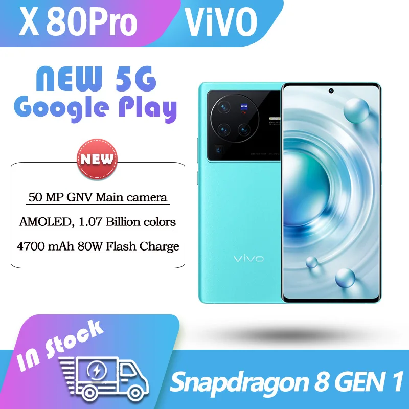 NEUE Vivo X80 pro 5G smart telefon Snapdragon 8 gen 1 google spielen 12GB 256GB Dimensity 9000 6.78 "2K E5 Bildschirm 120HZ 80W 50MP Camer