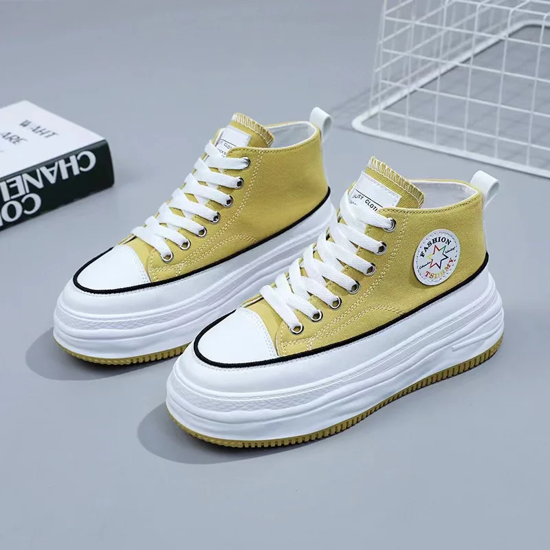 Spring and Autumn New Versatile Canvas Shoes Thick Sole Breathable Comfortable Board Shoes Soft Sole Korean Edition Trend