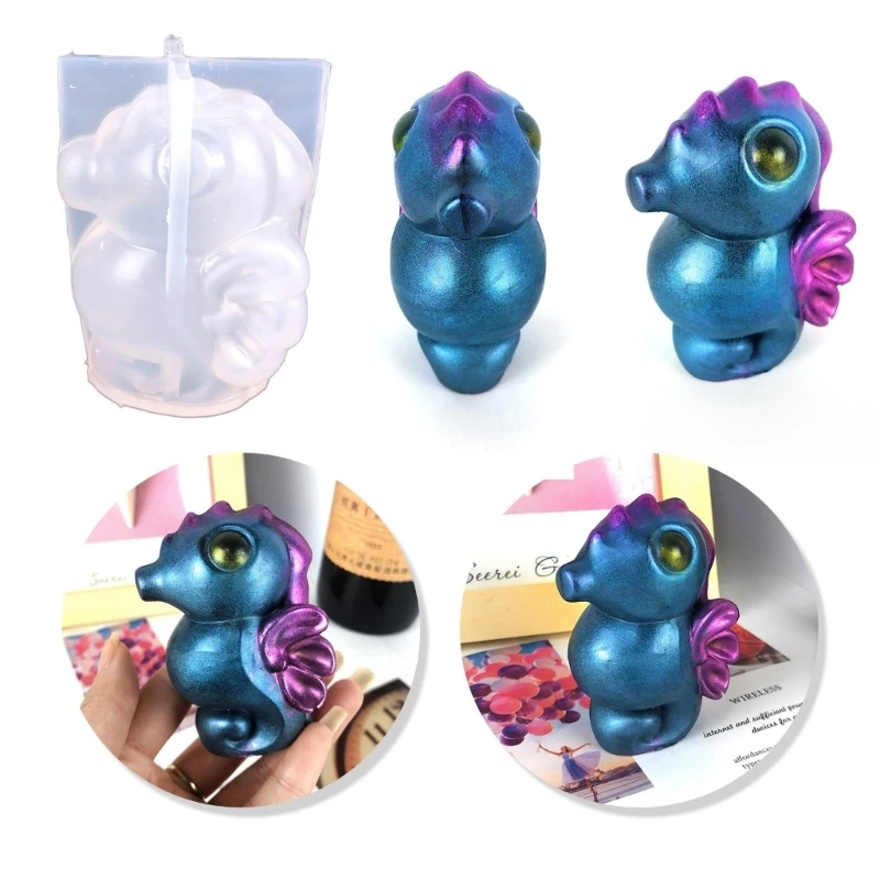 

Силиконовая форма, 3D формы морского конька для ароматизированной смолы, искусство, Прямая поставка