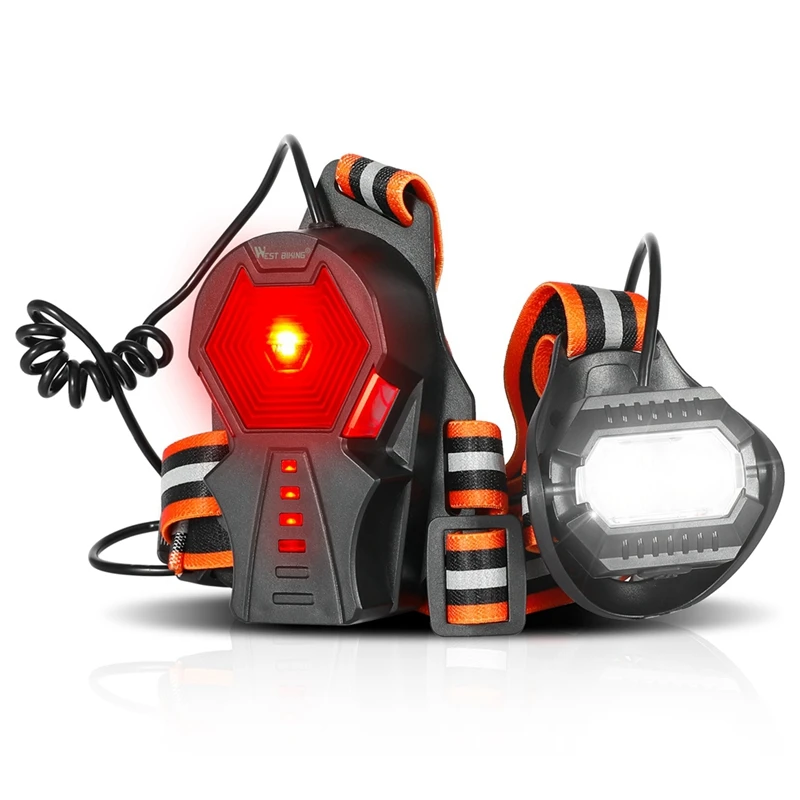 

WEST BIKING Night Running Lights,LED Chest Light Back Warning Light With 3 Lighting Modes 90° Adjustable Beam Bicycle Light