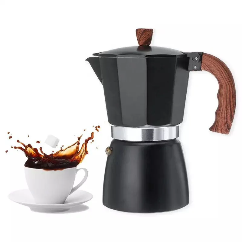 

High Quality Octagonal Caffe Mochapot Simple Style Aluminum Mocha Coffeepot Italian Caffe Latte Hand Brewed Coffee Extract