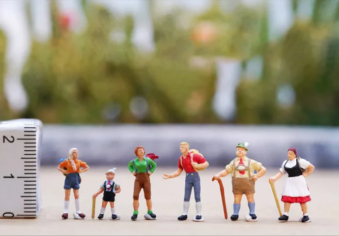 Миниатюрные масштабы 1:87 человеческие фигурки для рюкзаков создания ландшафтных