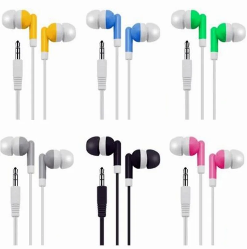 

500Pcs Cheap Earphones Disposable 3.5mm In Ear Wired Stereo Earphone for Museum School Library Bus Train Plane Company Gift