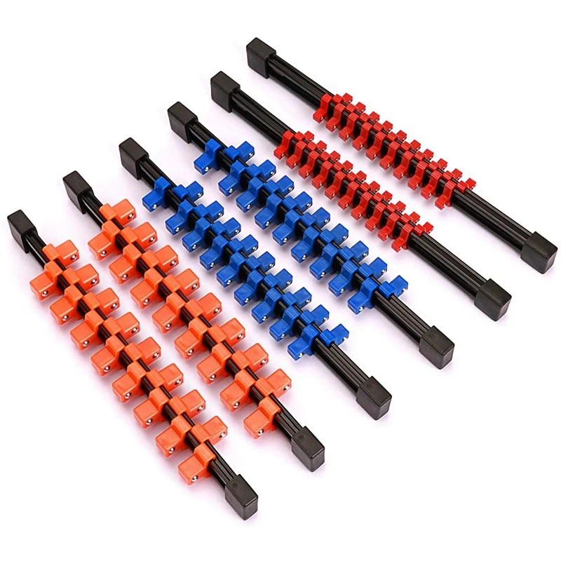 

6Pcs Double Sided Socket Organizer Mountable Sliding Tray Rack Tool Rail Holder Double Side Socket Rails