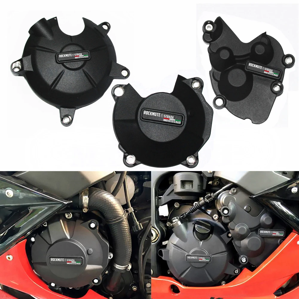 For KAWASAKI ZX6R NINJA 07-20 Engine Crash Protector Frame Slider Crankcase Gear Box Protection Cover Pad ZX-6R 2020 2019 2018