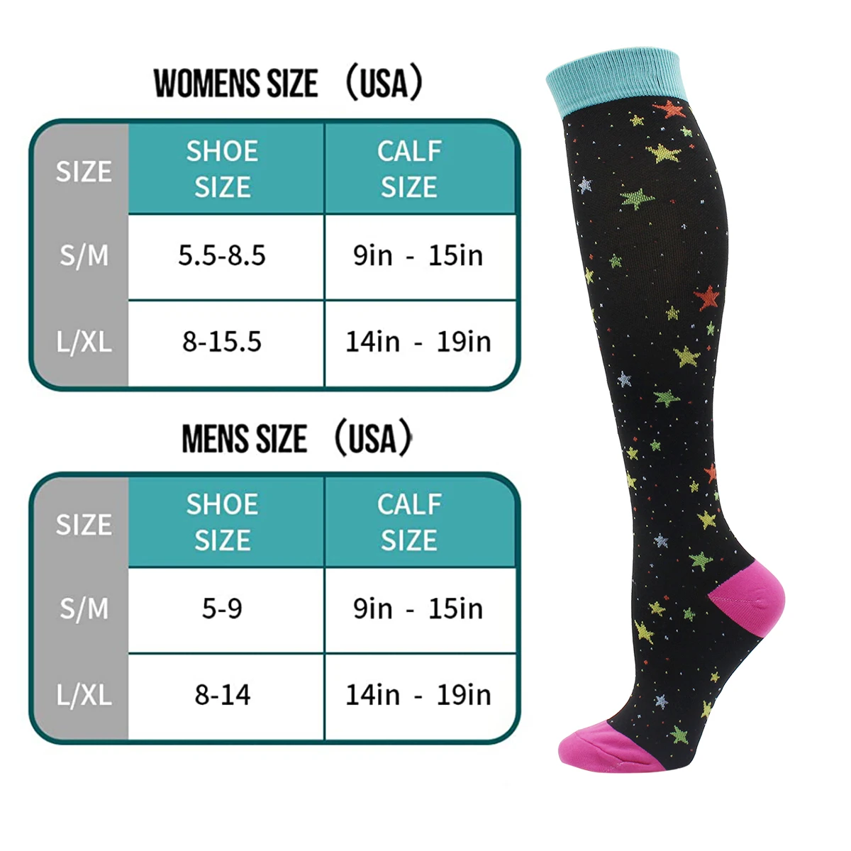 Women and Men Compression Socks Medical Diabetes Varicose  Nursing Veins Stocking Cycling Running Hiking Travel Sports Socks Men