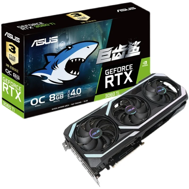 

Игровые видеокарты ASUS ATS RTX3060TI O8G NVIDIA DDR6 8 Гб 256 бит GeForce RTX 3060 TI OC графическая видеокарта GPU LHR