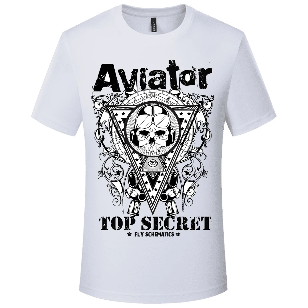 

Summer AVIATOR TOP SRCRET ​Cotton Men's T-shirt Men Short Sleeve Printed T Shirt Top Tshirt Clothing Free Shipping