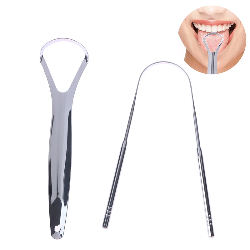 

2 Stuks U Type Tongschraper Roestvrijstalen Mondtong Reiniger Borstel Reiniging Gecoate Tand Tandenborstel Mondhygiëne Tools