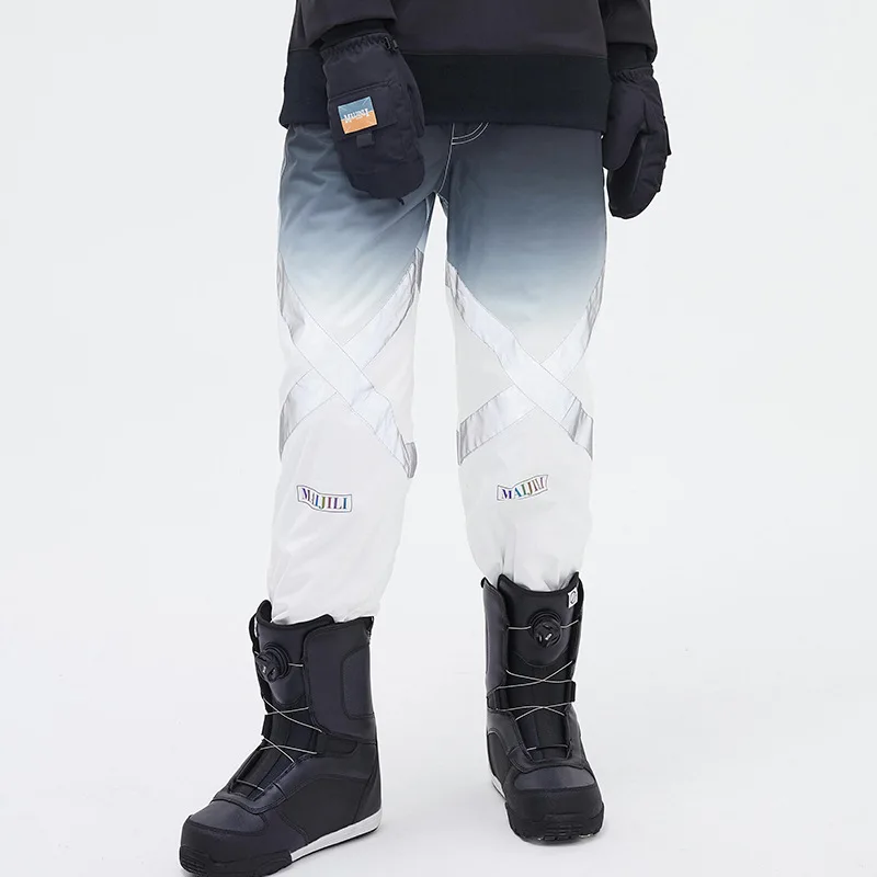 

2022 Ski Pants Men Women's Winter Overalls Outdoor Snowboard Pants Reflective Warm Waterproof Wear-Resistant Tie-Dye Snow Pants