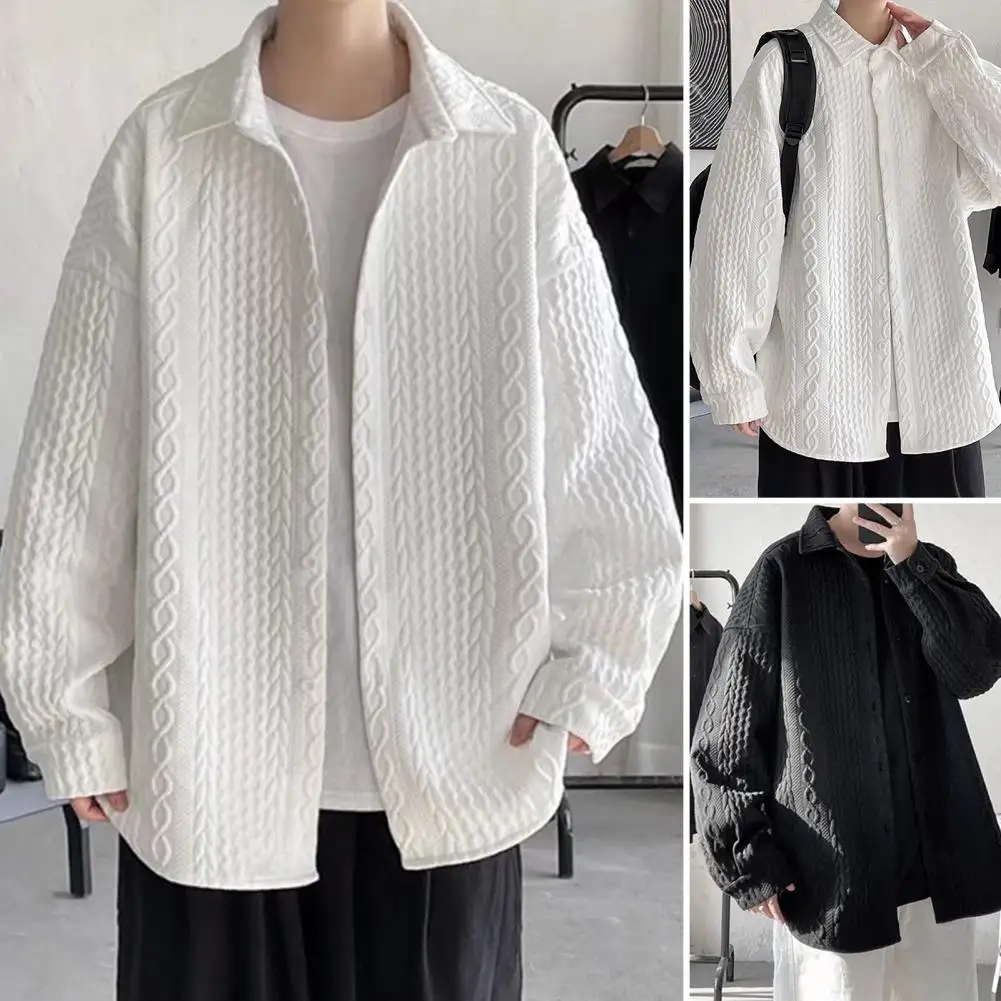 

Jackets Men Pure Color All-match Baggy Fashion Clothing Autumn Long Sleeve Handsome Simply Cool Teens High Street Kpop Outwear