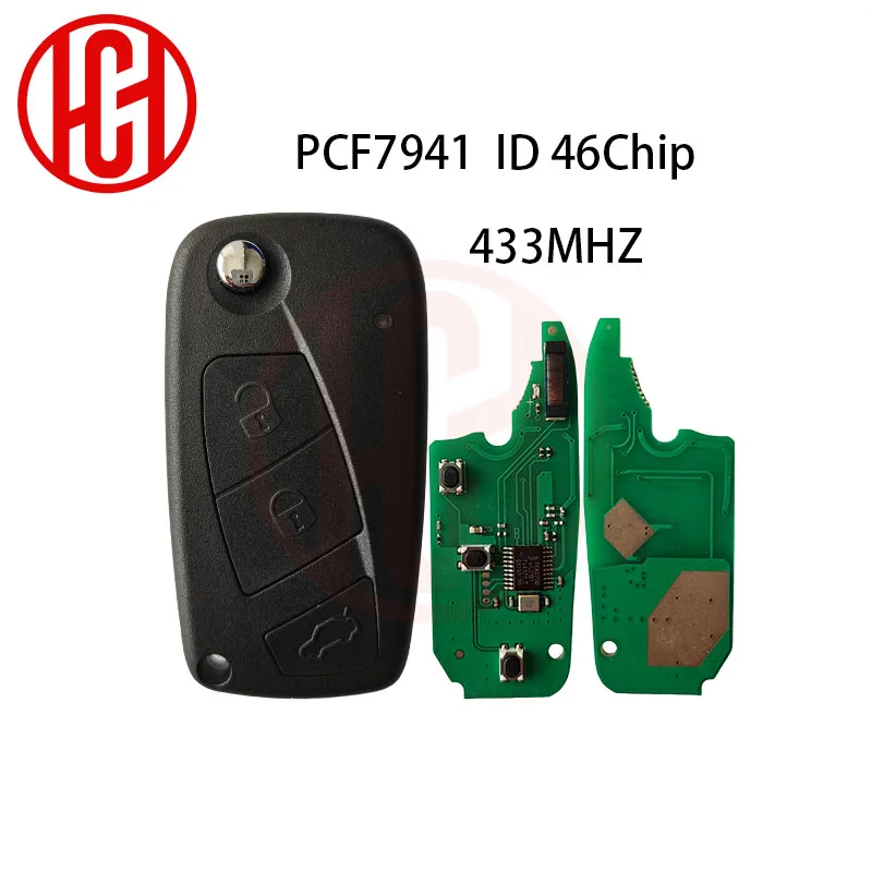 

ID46 PCF7941 чип 433 МГц для FIAt Panda 2003-2012 500 Punto Ducato Stilo Panda Bravo брелок 3 кнопки откидной пульт дистанционного управления умный автомобильный ключ