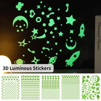 ceiling heart stars clings fluorescent bubble glow in the dark 3d luminous stickers dots drops shape diy wall decals