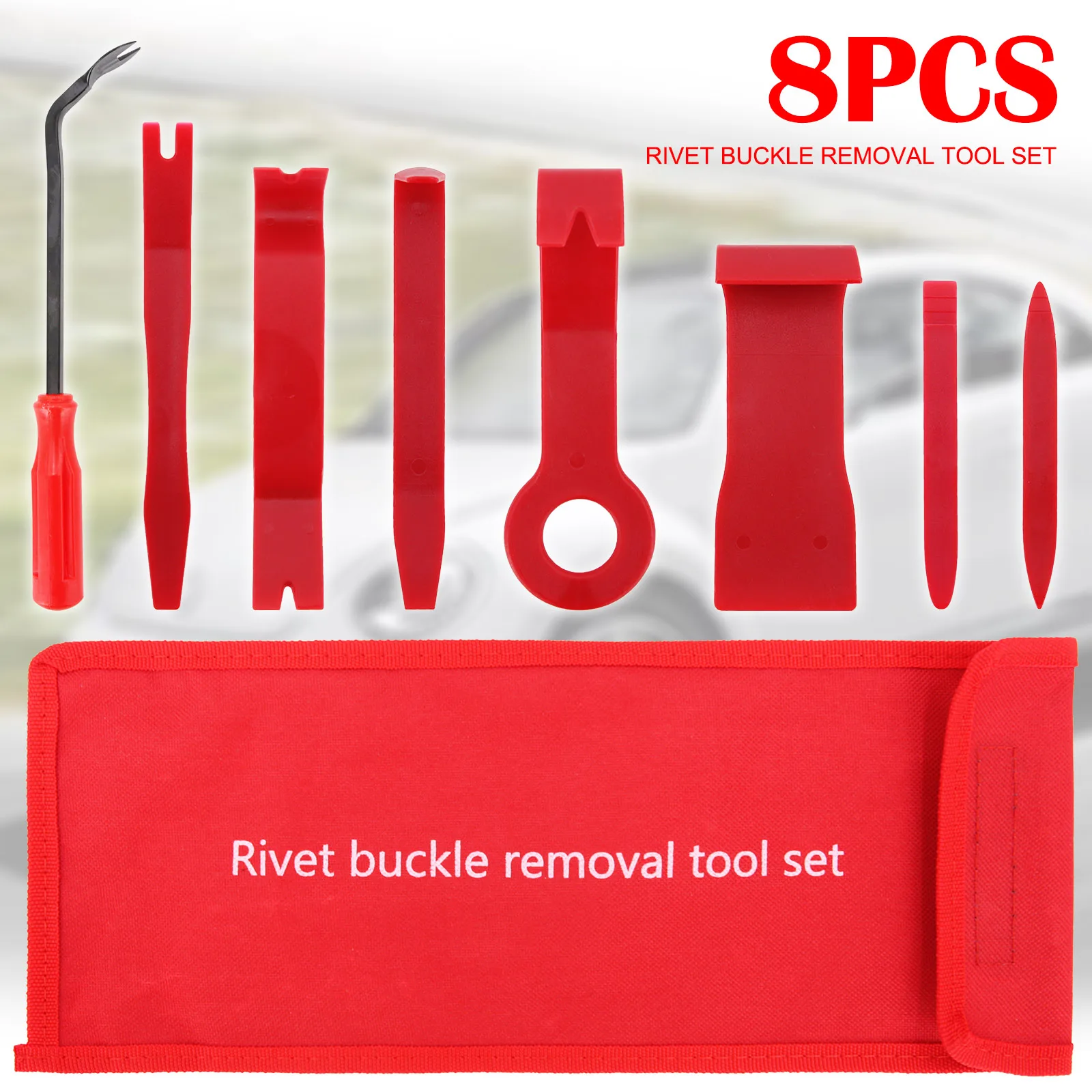 

8Pack Auto Trim Removal Tool Set For Car Audio Dash Door Panel Window Molding Fastener Remover Tool Kit With Storage Bag