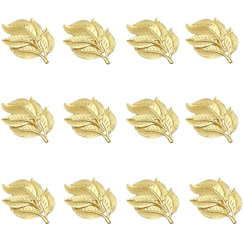 

Кольца для салфеток, набор колец для салфеток из 12, золотые салфетки в форме листьев, Свадебные Рождественские кольца для салфеток, домашний...