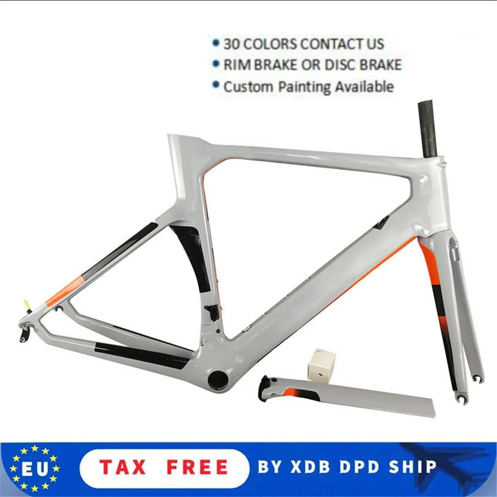 

T1000 Concept Carbon Bicycle Frame Glossy Frameset Gray Road Bike Frame Carbon Frameset 20 colors