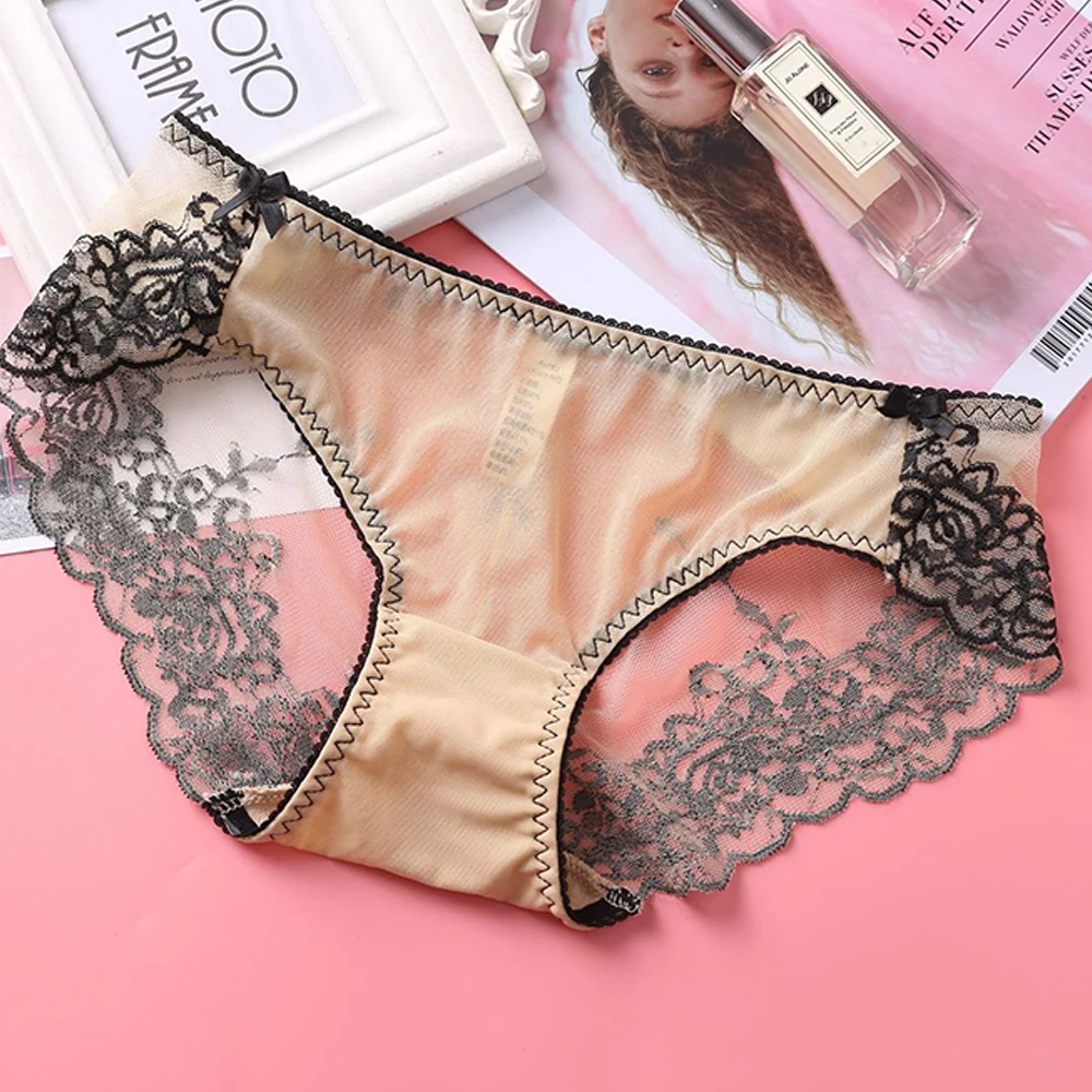 

Женские трусики из ледяного шелка, кружевные стринги, женские трусики, стринги, нижнее белье, стринги, сексуальное женское эротическое бель...