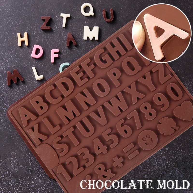 

Silicone 26 Letter Number Chocolate Baking Molds DIY Cake Decoration Candy Jelly Fondant Cookies Molds Kitchen Tools Accessories