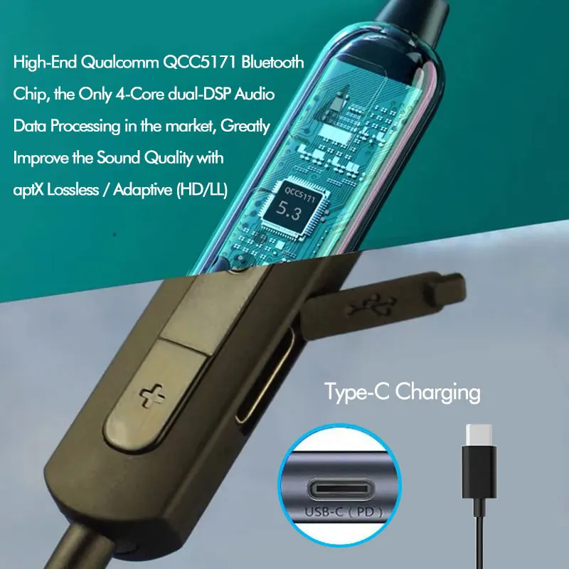 Bluetooth V5.3 HiFi аудио кабель беспроводной модуль усилителя для наушников 990kbit/s LDAC aptX