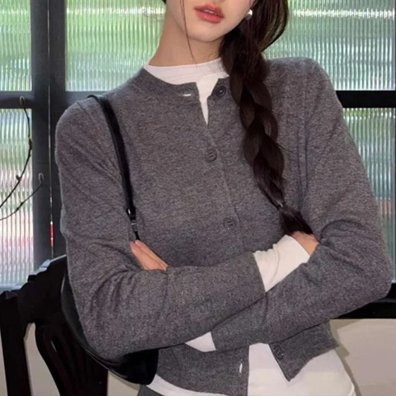 Кардиган женский трикотажный в Корейском стиле с принтом