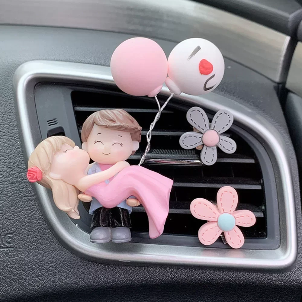 

Couple Car Air Vent Freshener Essential Oil Perfume Clip Scent Aromas Diffuser Decor Fragrance Auto Interior Accessories
