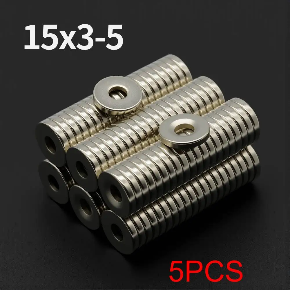

Неодимовые магниты N35 15x3-5 мм с отверстиями