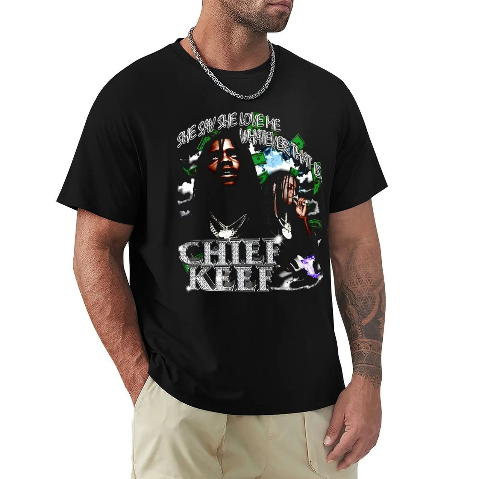 Фото Классическая футболка певца Chief Keef с дышащими сетчатыми вставками №1