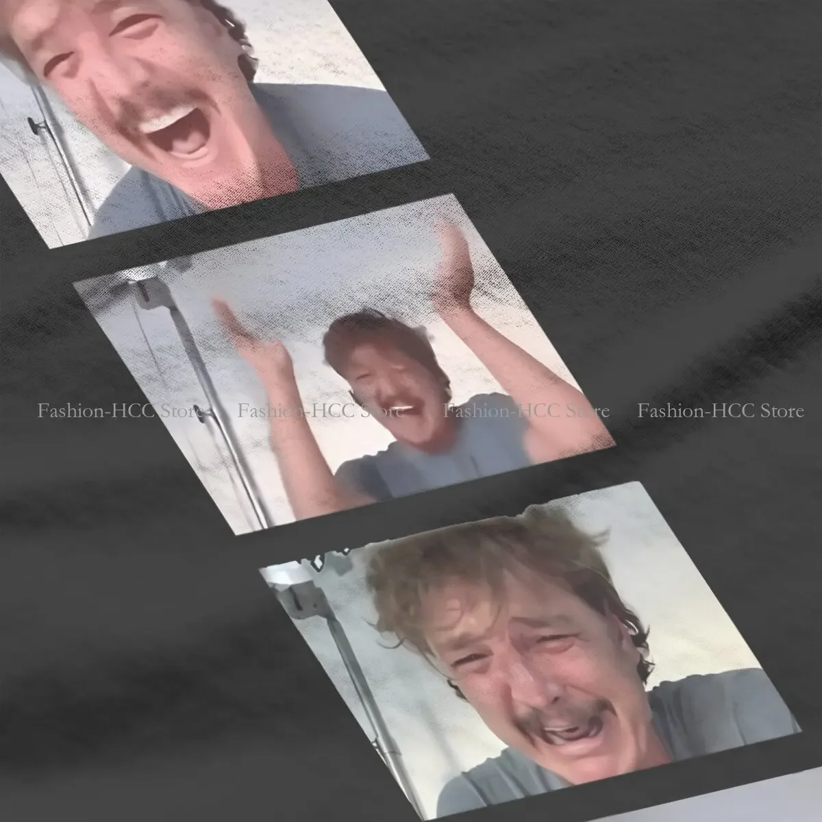 Классическая футболка из полиэстера с рисунком смеющегося плача Педро Паскаль