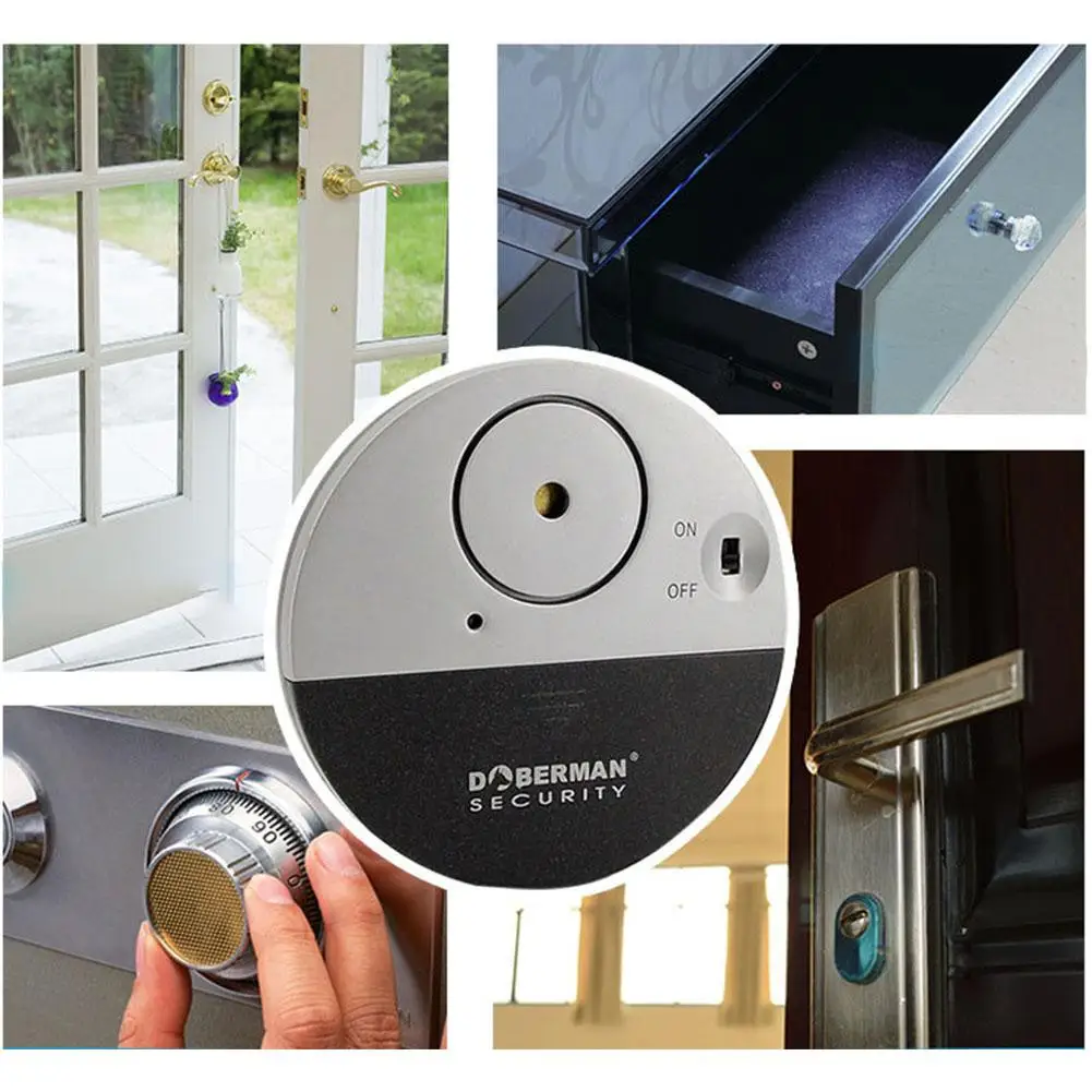 

100DB Wireless Electronic Vibration Detector Cabinet Door Window Vibration Sensor Alert Security Alarm Detecto for home Round