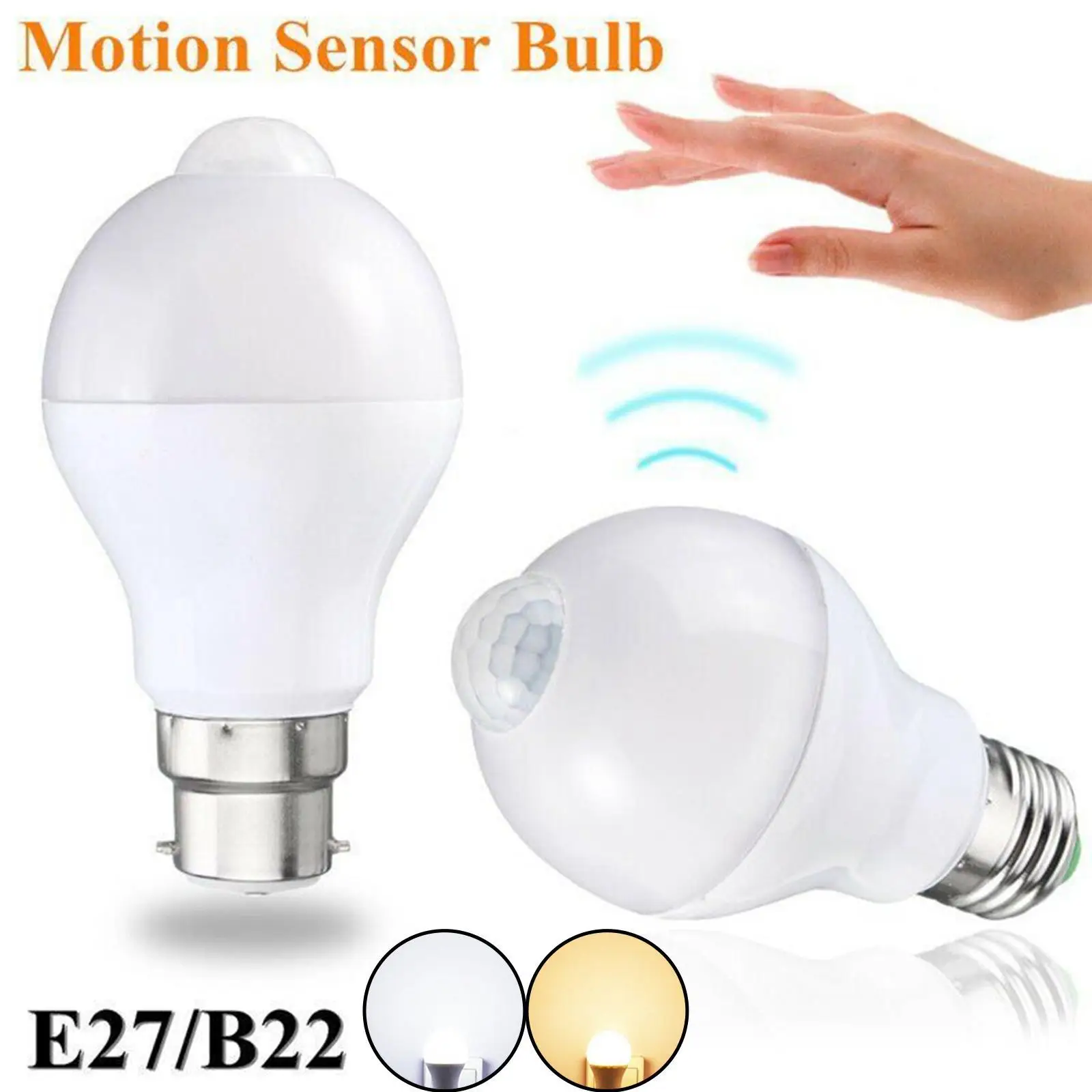 

12W Led Bulb E27 B22 Smart LED Nights Lamp With PIR Motion Sensor AC 85-265V Light Bulbs For Stair Hallway Outdoor Porch Garage