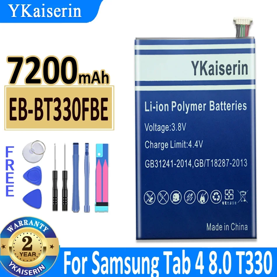 

7200mAh YKaiserin Battery EB-BT330FBE EBBT330FBE For Samsung GALAXY Tab 4 Tab4 8.0 T330 SM T331 T331C T335 Bateria