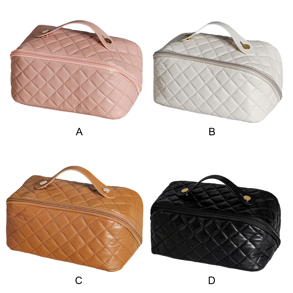 

Удобный и легкий доступ к первой косметике-портативная косметичка для путешествий, стильный вместительный дизайн из искусственной кожи