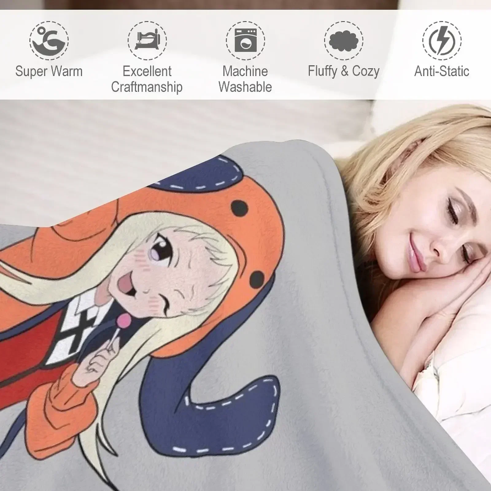 Kakegurui-Runa Yomozuki пледы для декоративного дивана манга одеяла