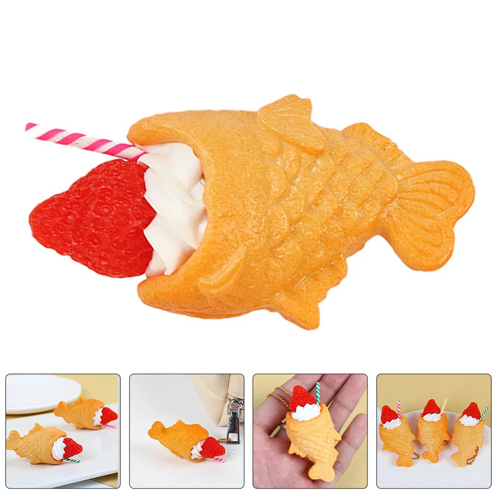 

4pcs Simulation Food Pendants Japanese Snack Model Keychain Pendant Keyring Decor