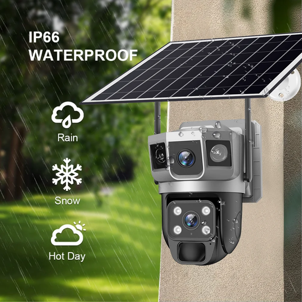 Уличная камера 4g Telecamera Wi-Fi per Esterno Senza Filo Con Pannello Solare Security-protection Camara Vigilancia Exterior