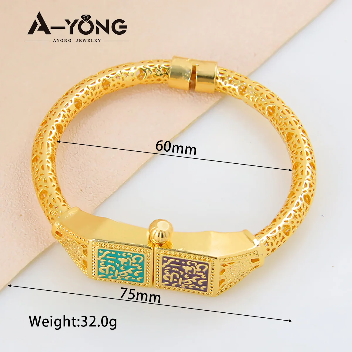 Браслеты-манжеты цвета Саудовского золота для женщин позолоченные 21 карат панк